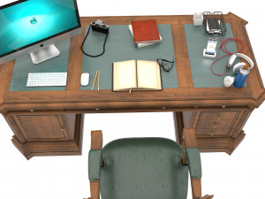 classic office working table set 3D Model