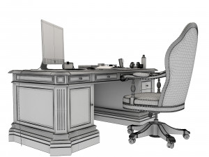 classic office working table set 3D Model