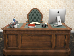 classic office working table set 3D Model
