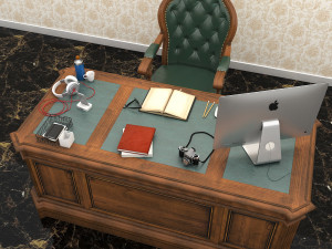 classic office working table set 3D Model