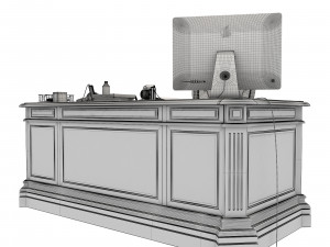 classic office working table set 3D Model