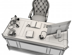 classic office working table set 3D Model