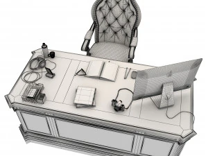 klasyczny zestaw biurowy do pracy Model 3D