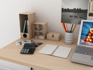 office working table set Modello 3D