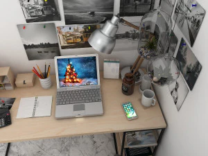office working table set 3D Model