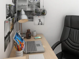 office working table set 3D Model
