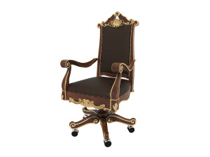 classic carved office desk set Modello 3D