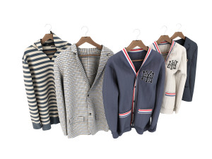 sweater and coat on hanger Model 3D