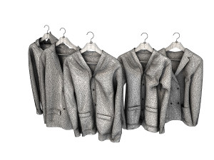 sweater and coat on hanger Model 3D