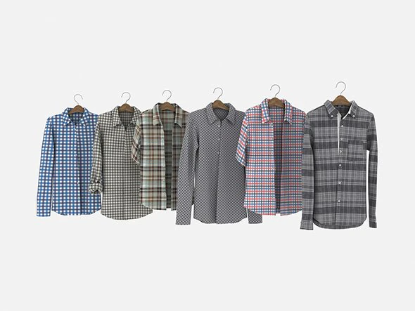 shirt on hanger 3D Model .c4d .max .obj .3ds .fbx .stl .blend
