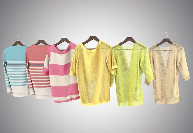 sweater on hanger 3D Model .c4d .max .obj .3ds .fbx .stl .blend 