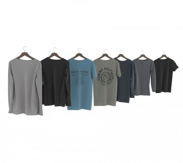 ハンガーに掛けた服を着た状態 3Dモデル .c4d .max .obj .3ds .fbx .stl .blend