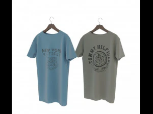 ハンガーに掛けた服を着た状態 3Dモデル