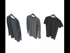 ハンガーに掛けた服を着た状態 3Dモデル