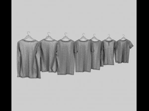 ハンガーに掛けた服を着た状態 3Dモデル