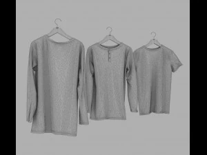 ハンガーに掛けた服を着た状態 3Dモデル