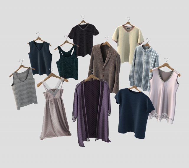 clothed on hanger 2 Modello 3D .c4d .max .obj .3ds .fbx .stl .blend 
