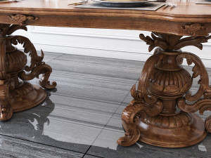 carved tables and chairs european style 3D 模型