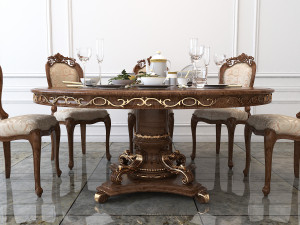 classic carving dinning set Model 3D
