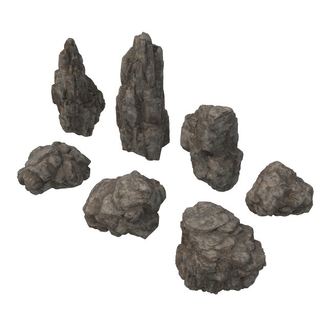 rock and stone 2 3D Model .c4d .max .obj .3ds .fbx .stl .blend 