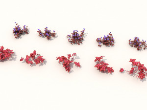 realistic shrub bush set 3 Model 3D