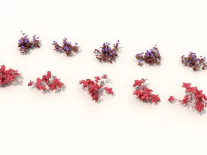 realistic shrub bush set 3 3D Model
