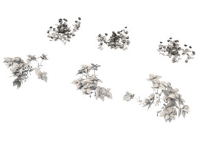 realistic shrub bush set 3 Model 3D