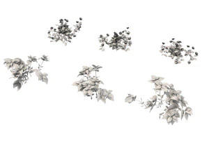 realistic shrub bush set 3 3D Model