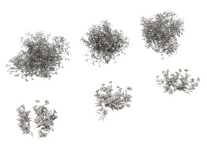 realistic shrub bush set 3 3D Model