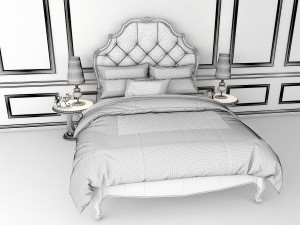 classic bed 4 3D Model
