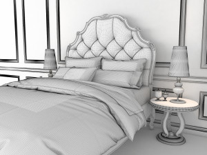classic bed 4 3D Model
