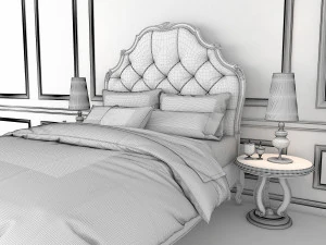 classic bed 4 3D Model
