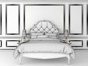 classic bed 4 3D Model