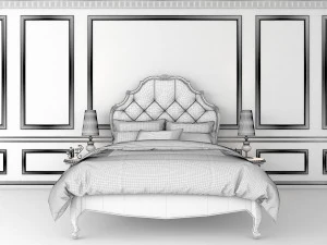 classic bed 4 3D Model