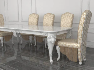 juego de comedor cl&aacute;sico Modelo 3D