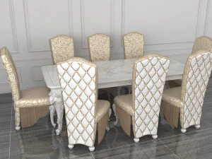 juego de comedor cl&aacute;sico Modelo 3D