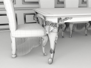 classic dinning set 3D Model