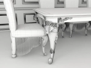 juego de comedor cl&aacute;sico Modelo 3D