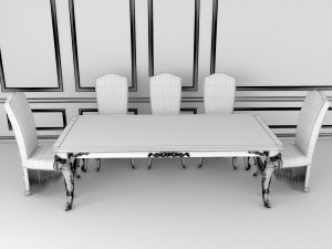 classic dinning set 3D Model
