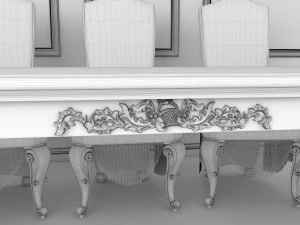 juego de comedor cl&aacute;sico Modelo 3D