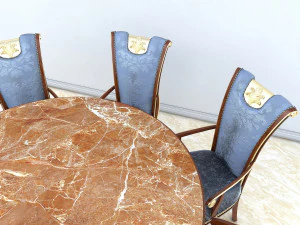 classic dinning table chair set 2 3D Model