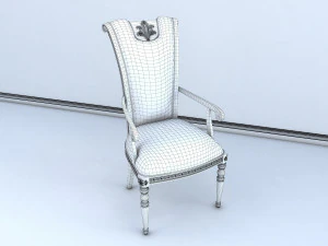 classic dinning table chair set 2 3D Model