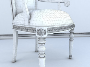 classic dinning table chair set 2 3D 模型