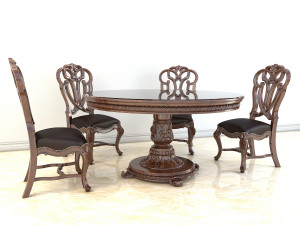 classic carved dinning set 2 3D 模型