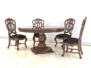classic carved dinning set 2 3D 模型