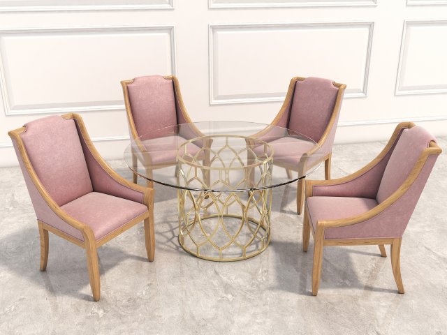 neoclassical coffee table set 3D Model .c4d .max .obj .3ds .fbx .stl .blend 