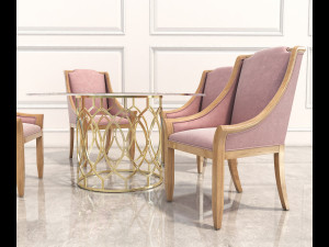 neoclassical coffee table set 3D Model