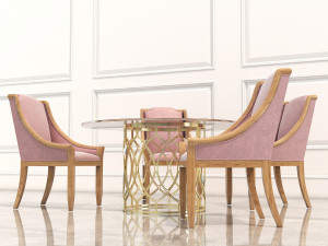 neoclassical coffee table set 3D Model