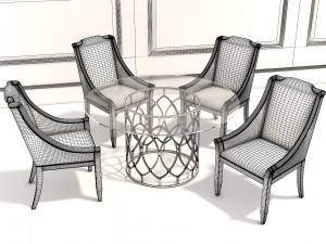 neoclassical coffee table set 3D Model