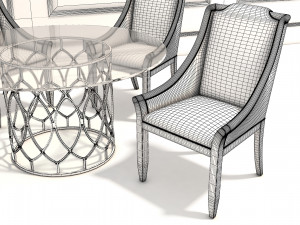 neoclassical coffee table set 3D Model